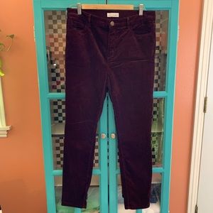 Loft corduroys. Deep red/purple